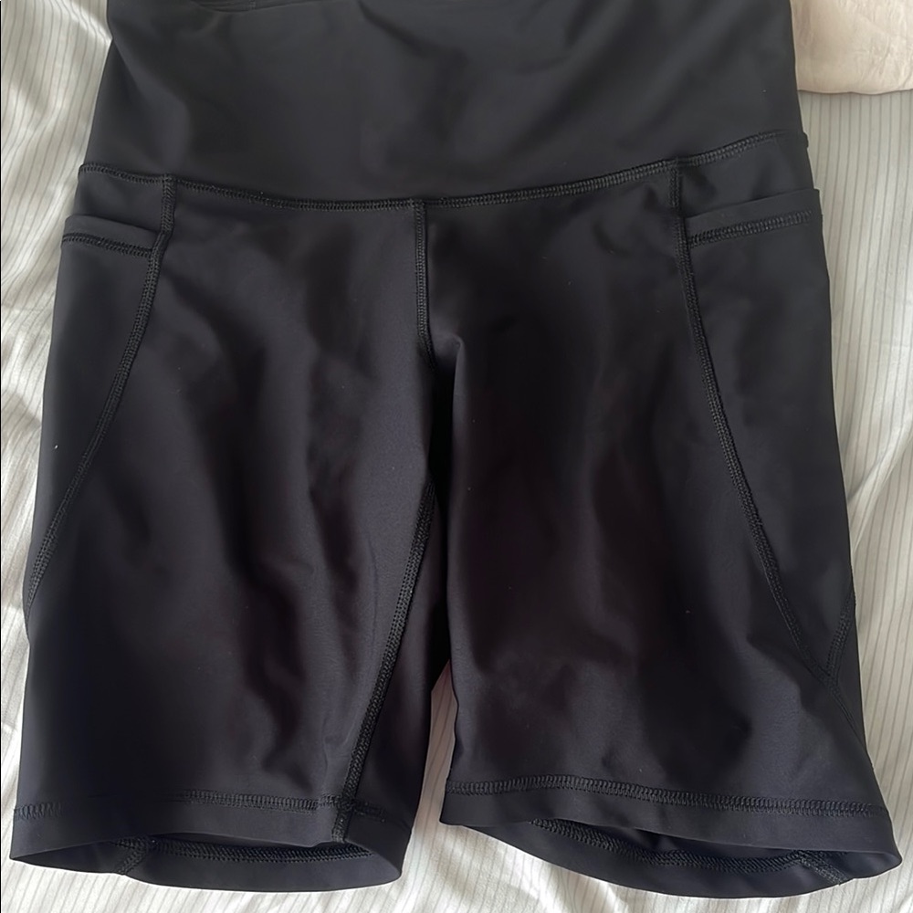 Black Biker Shorts with pockets